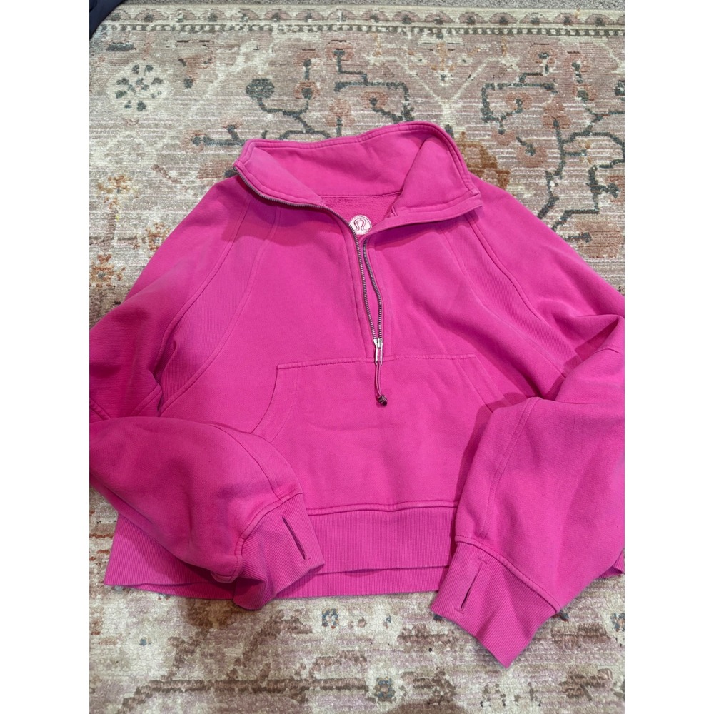 Lululemon Scuba Oversized Half Zip Hoodie Sonic Pink M/L Pullover Sweatshirt